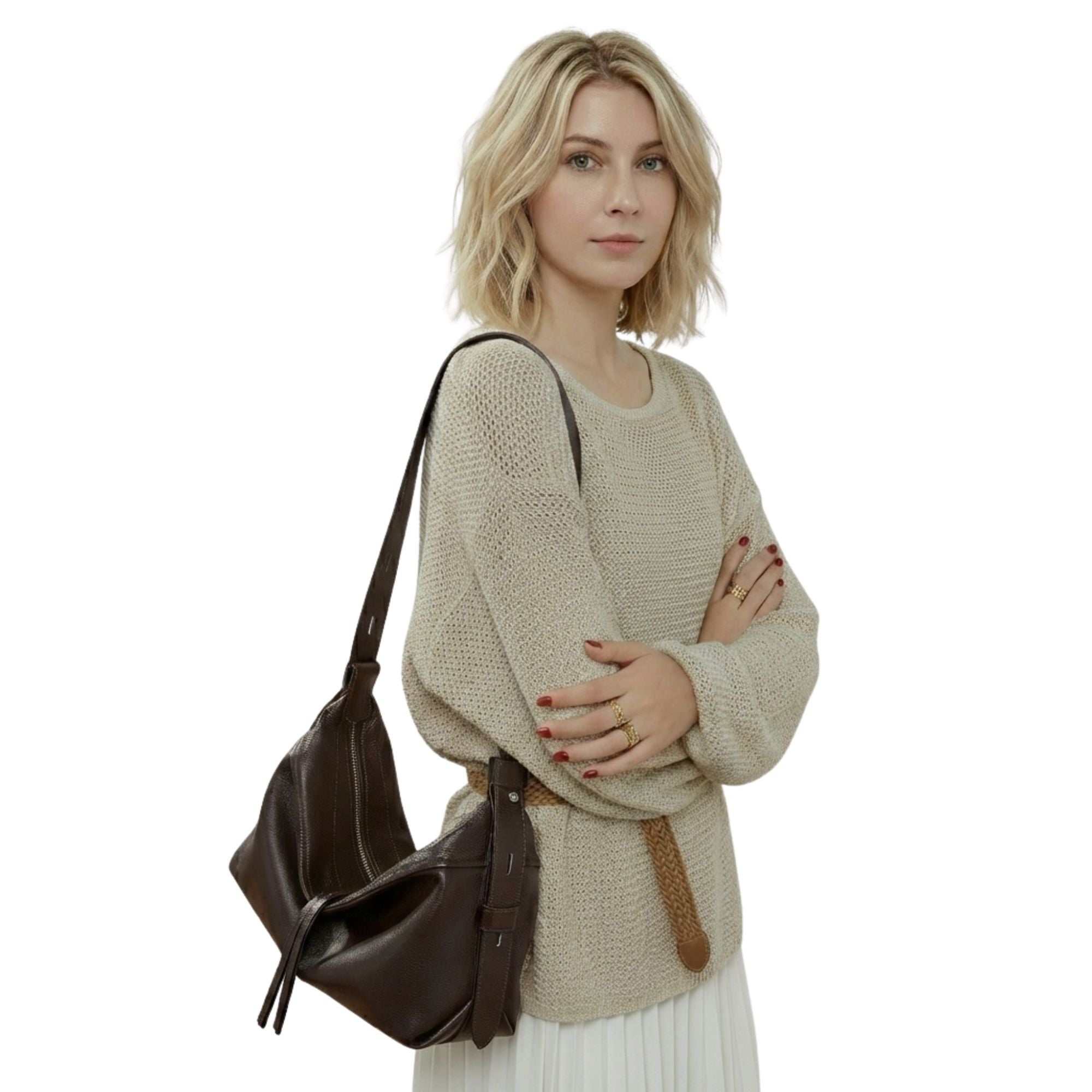 Aster Premium Top Grain Leather Hobo