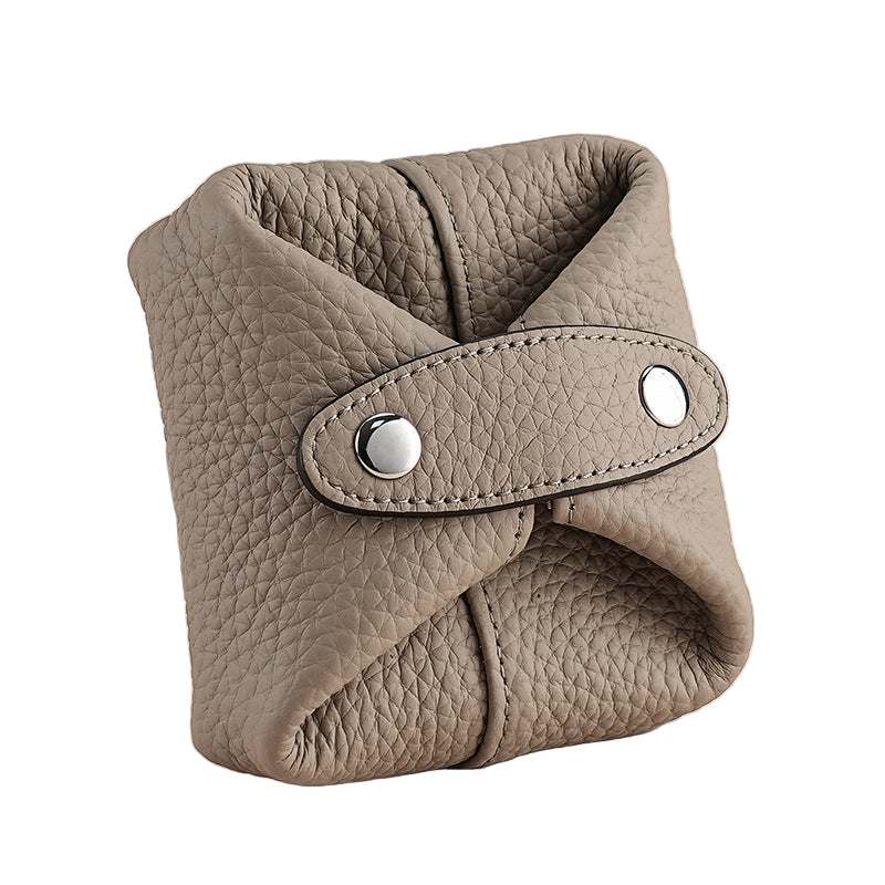 Aura Leather Small Cosmetic Pouch