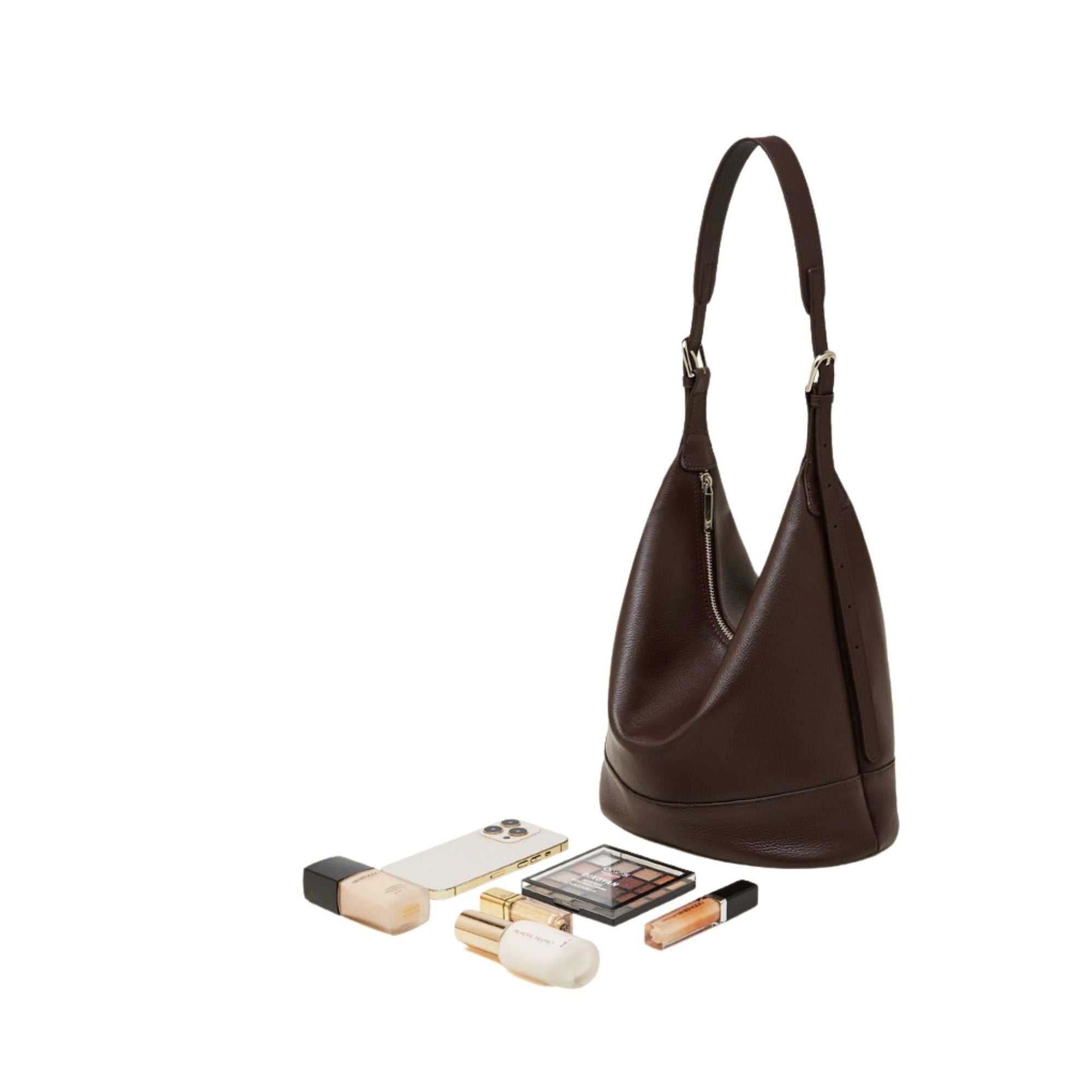 Beaumont Top Grain Leather Crossbody Bucket Bag