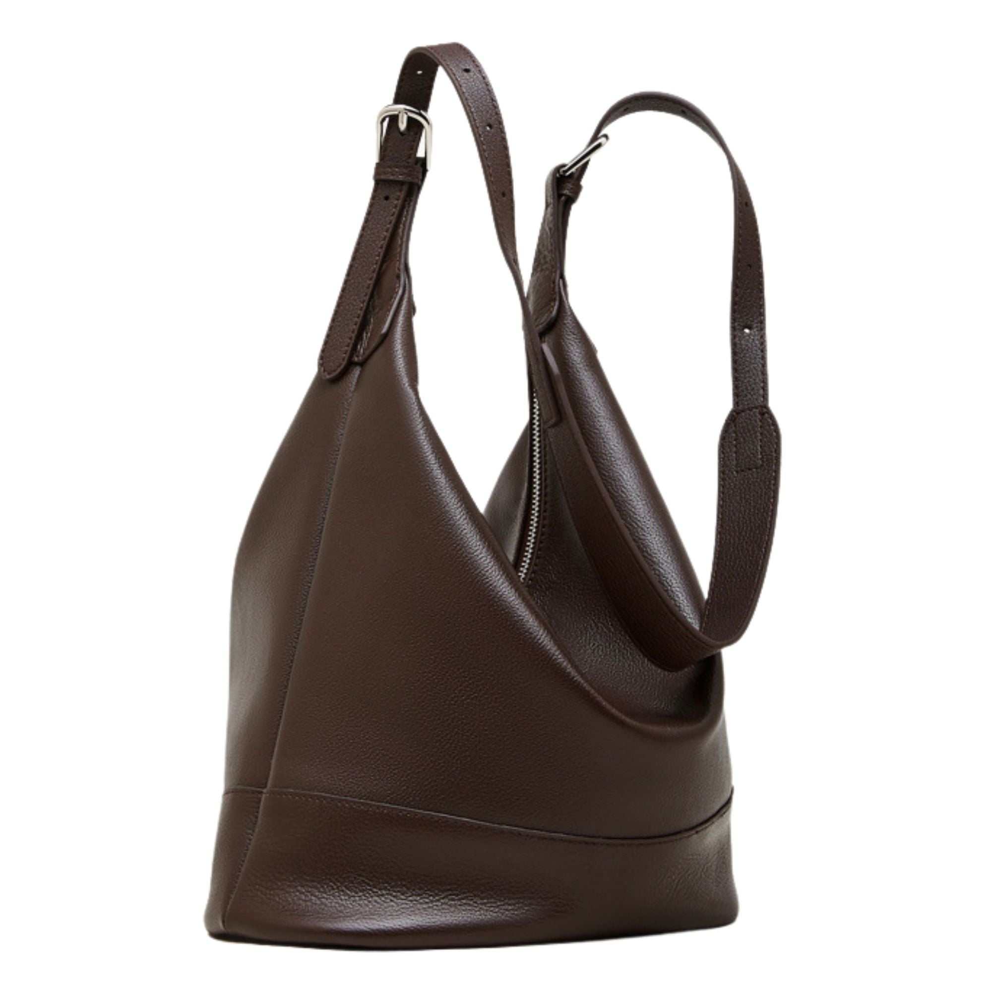 Beaumont Top Grain Leather Crossbody Bucket Bag