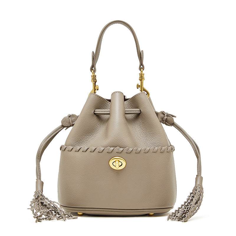 Everyday Leather Tassel Bucket Bag