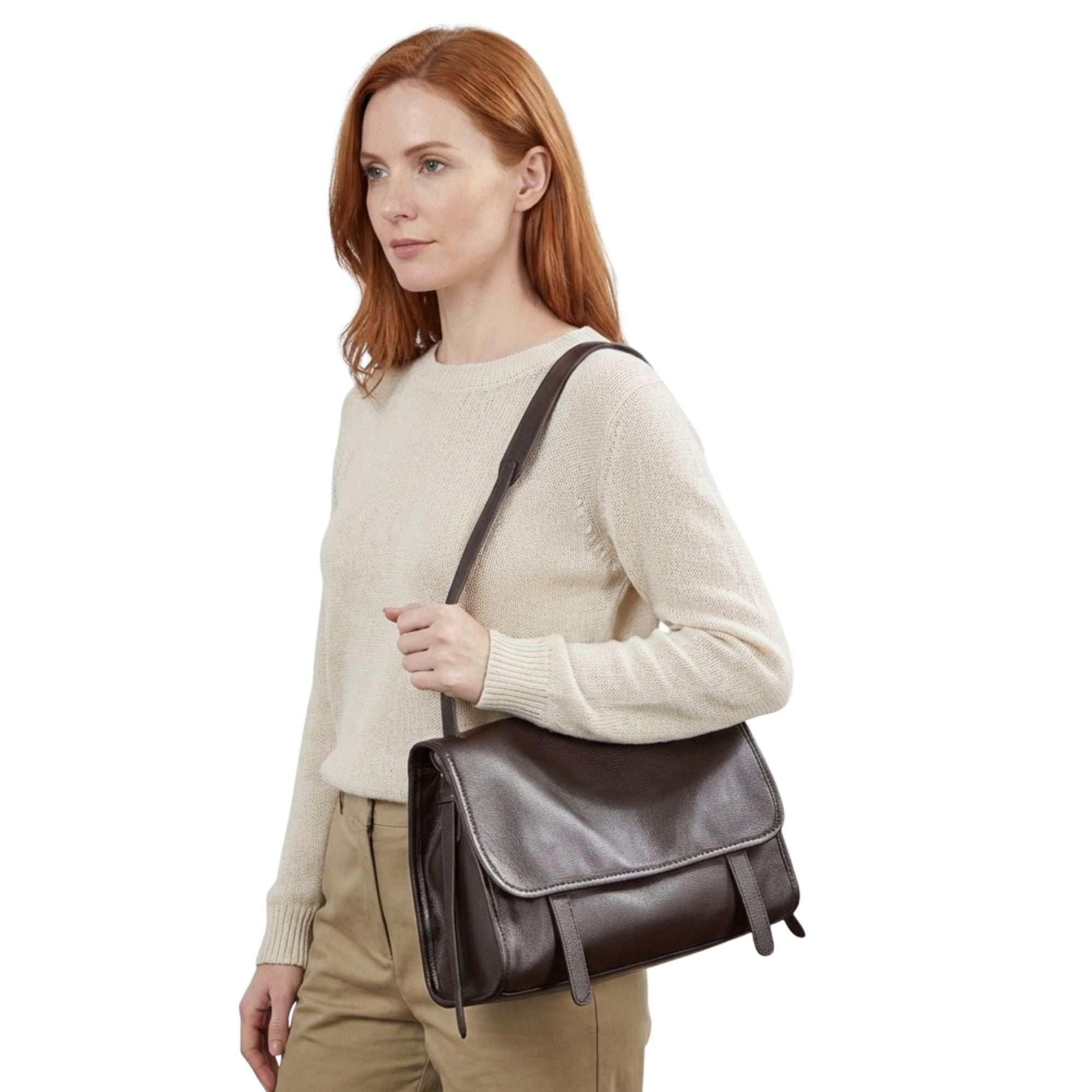 Devonshire Top Grain Calfskin Leather Messenger Bag