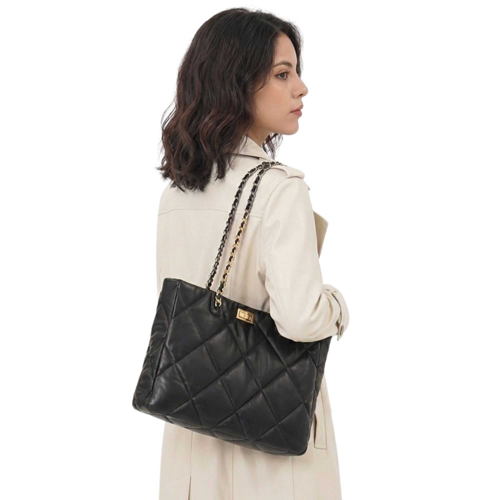 Drake Quilted Leather Tote Bag