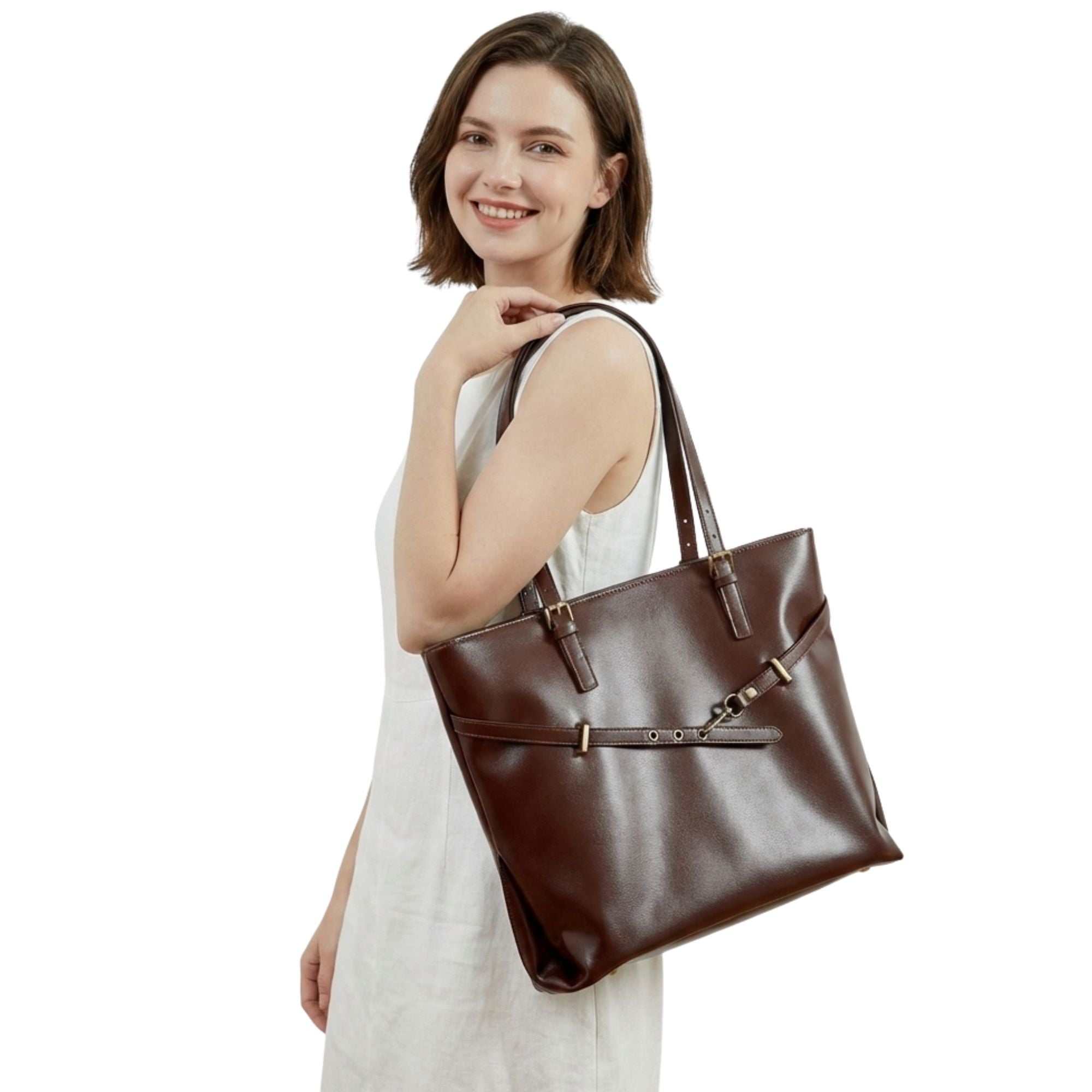 Lowell Large Vegetable-Tanned Leather Tote