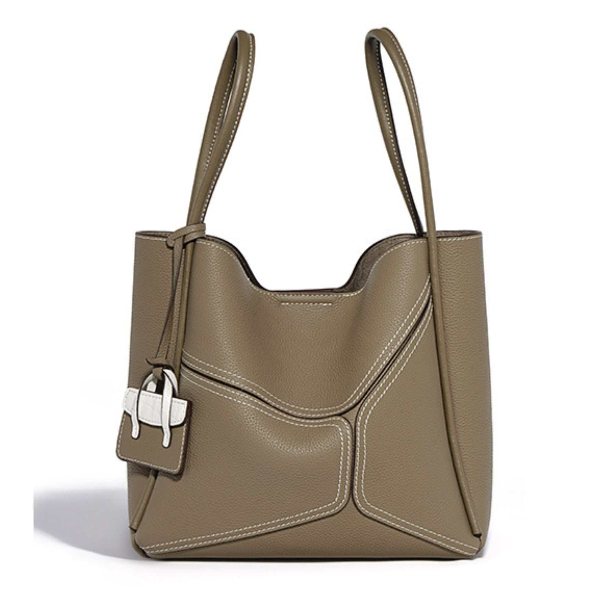 Meridian Top Grain Leather Geometric Bag