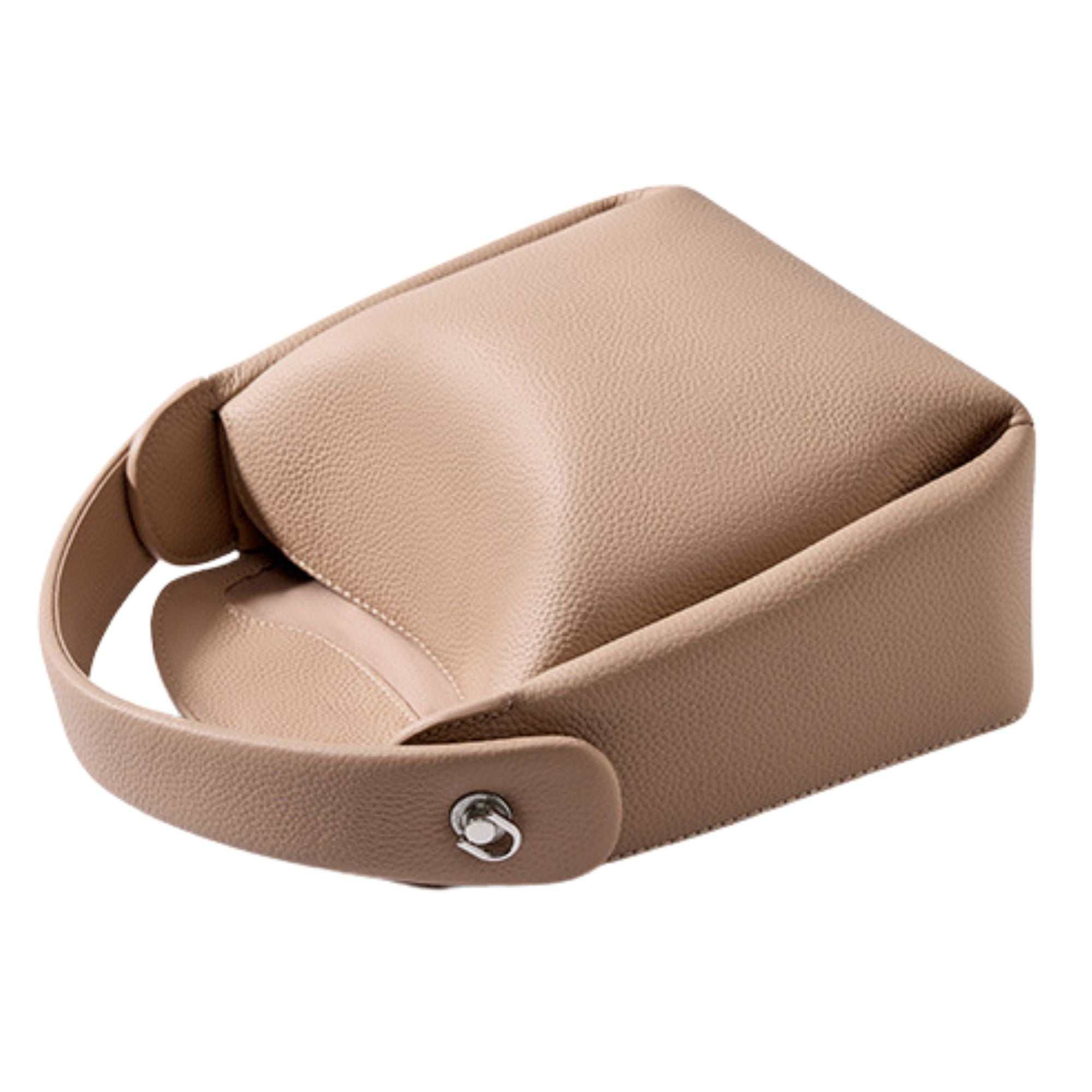 Modern soft leather handbag with adjustable strap, smart storage,