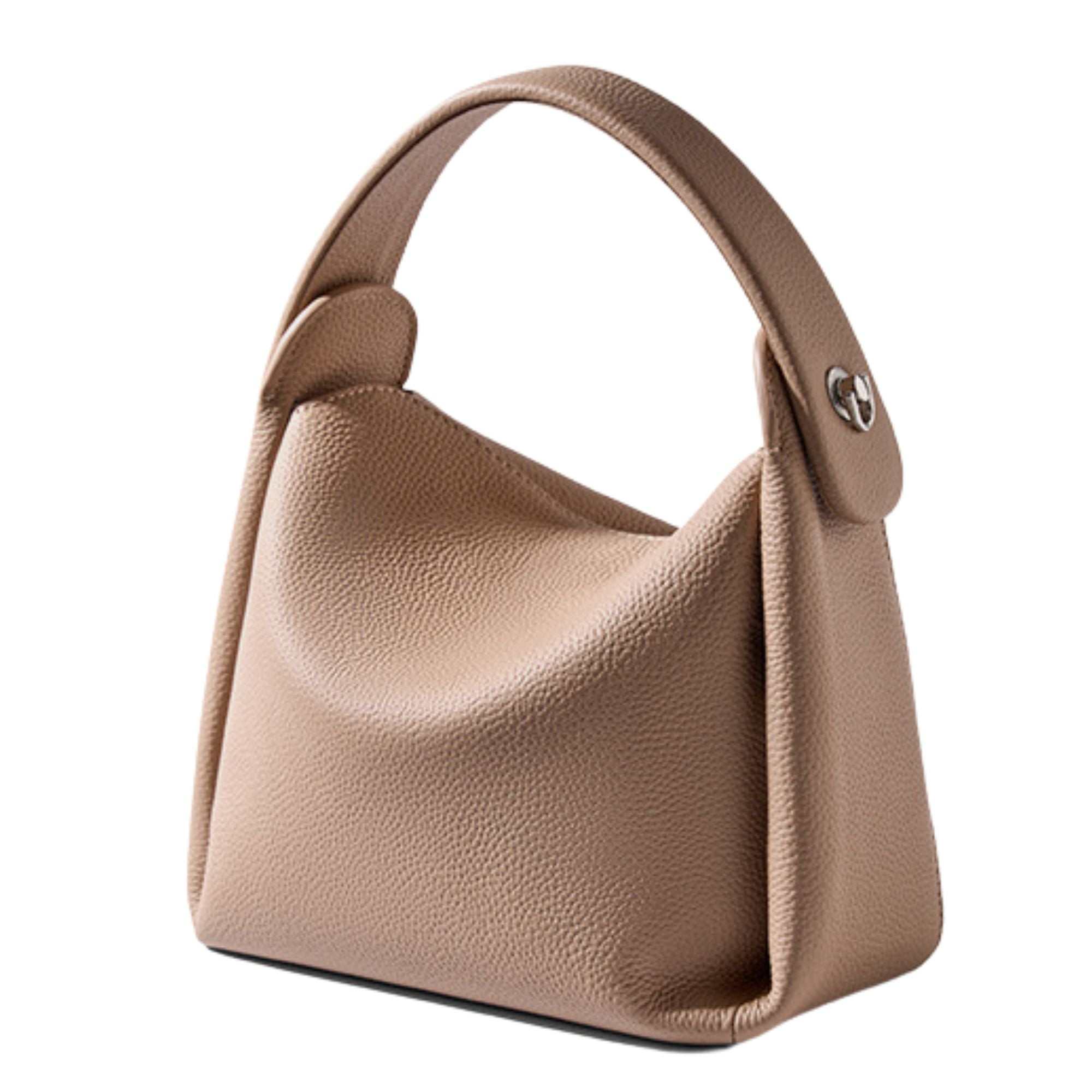 Modern soft leather handbag with adjustable strap and smart storage,