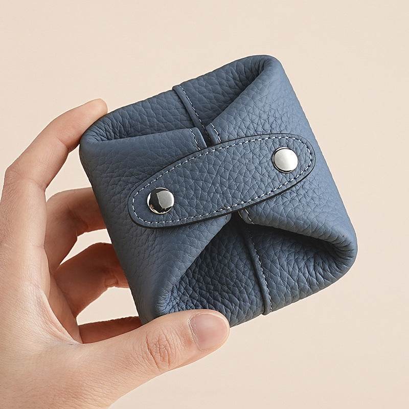 Aura Leather Small Cosmetic Pouch