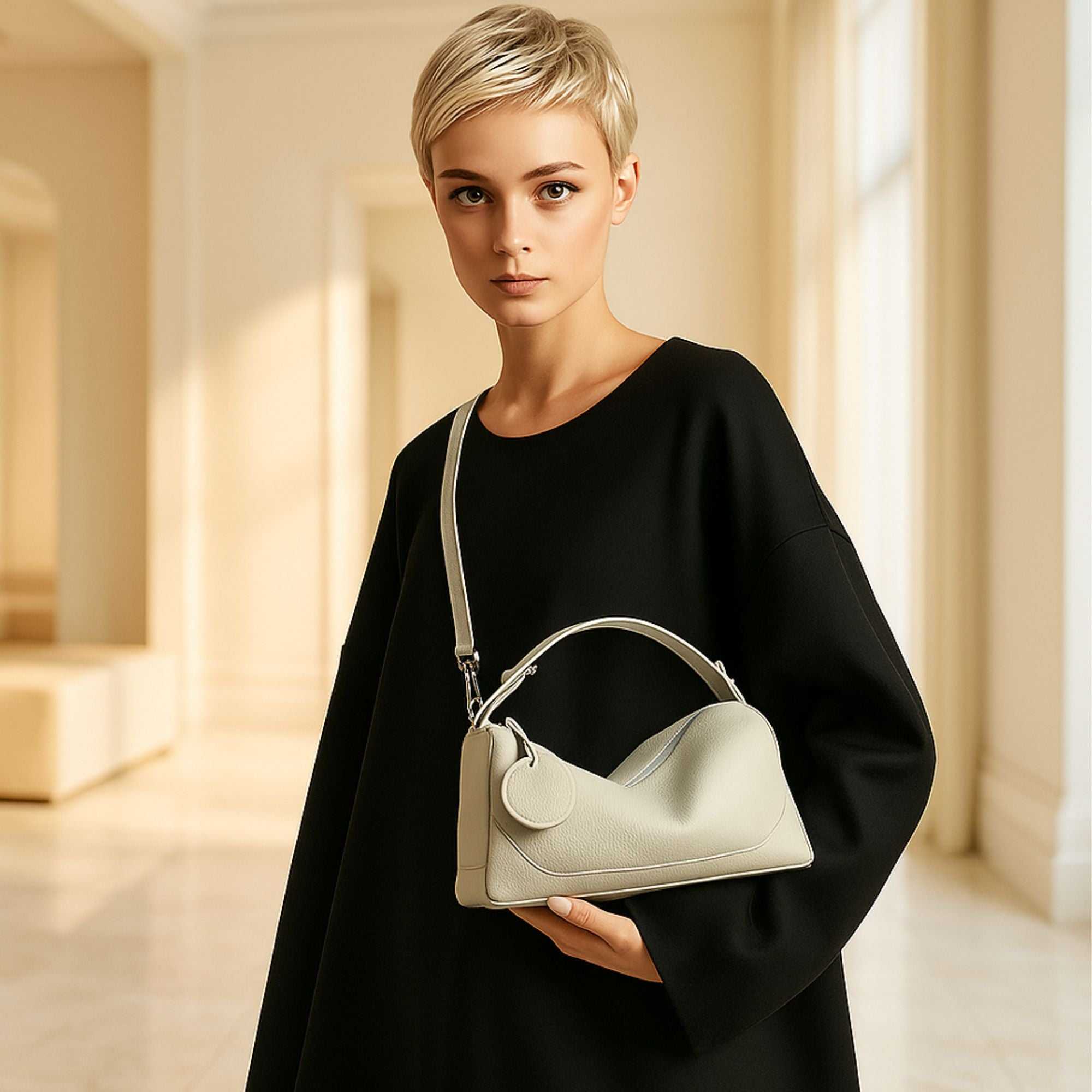 Winslow Petite Lychee Leather Handbag