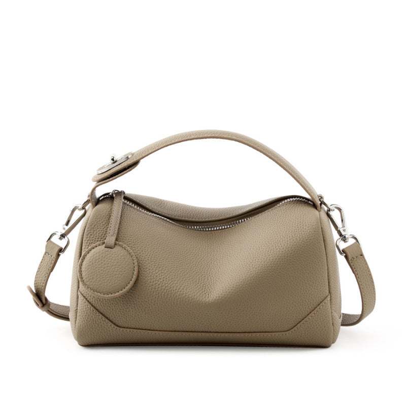Petite Modern Lychee Leather Handbag in genuine lychee-patterned leather, showcasing sleek design