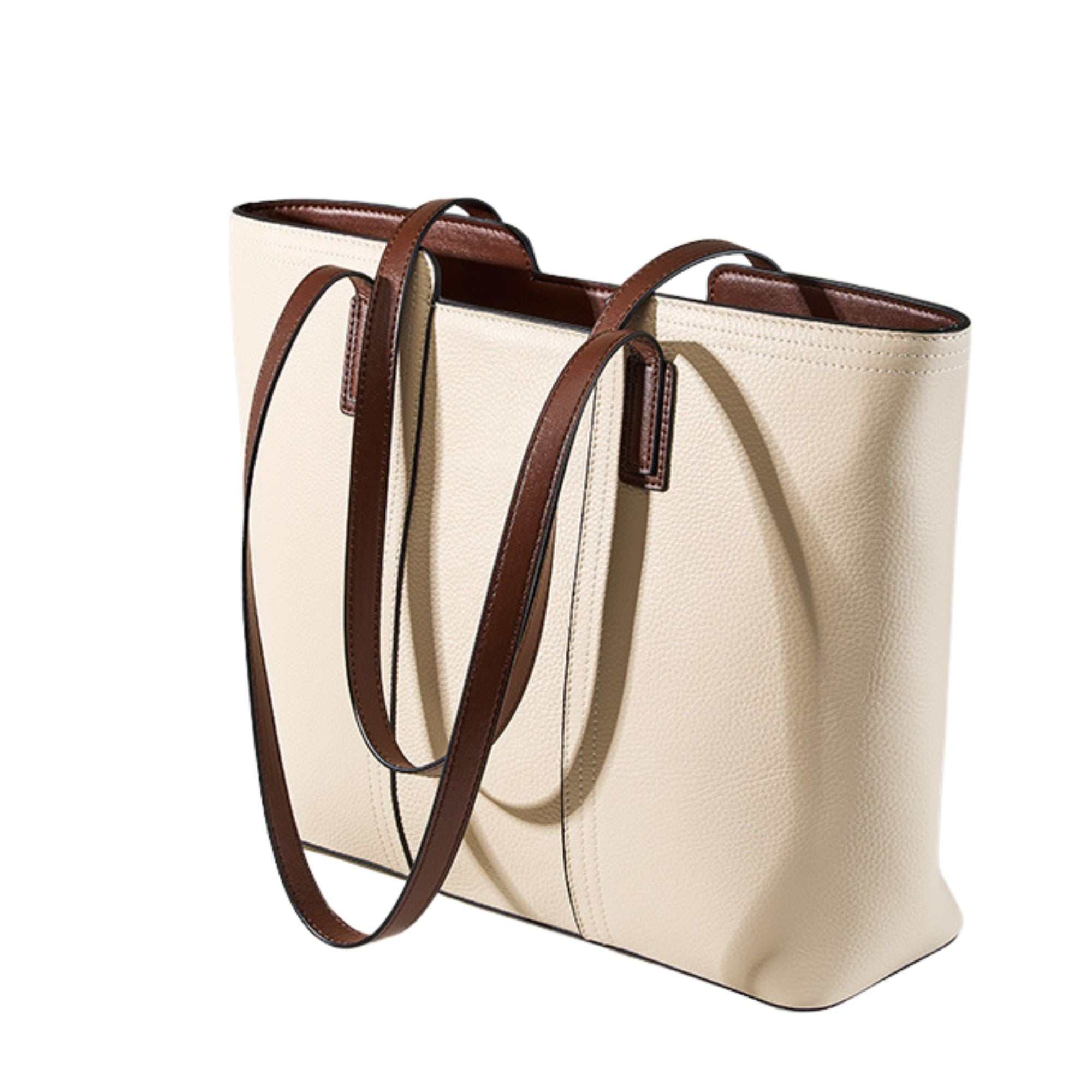 Royal Dual Tone Basket Tote in genuine leather with dual-tone design and spacious interior.
