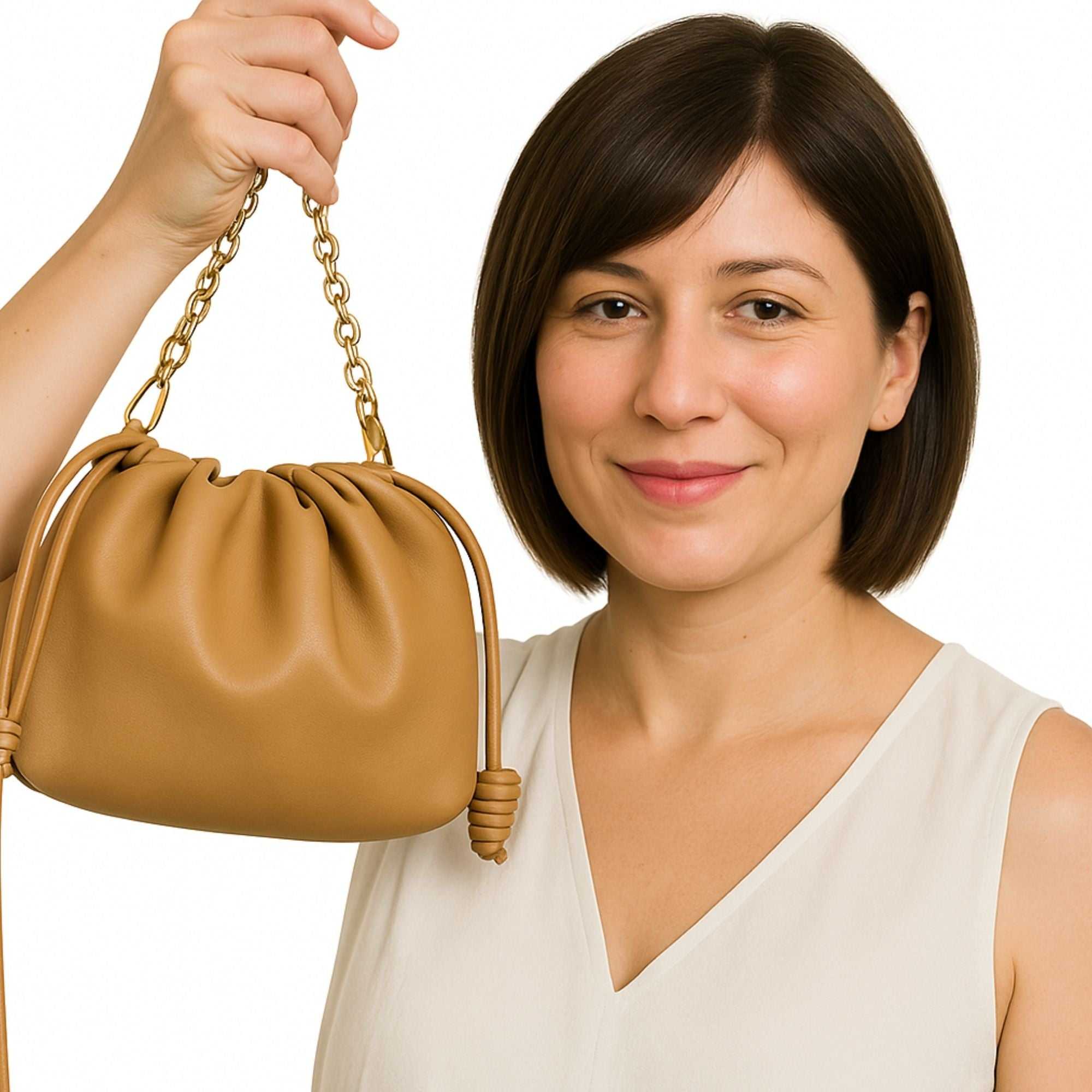 Bramley Leather Drawstring Bag