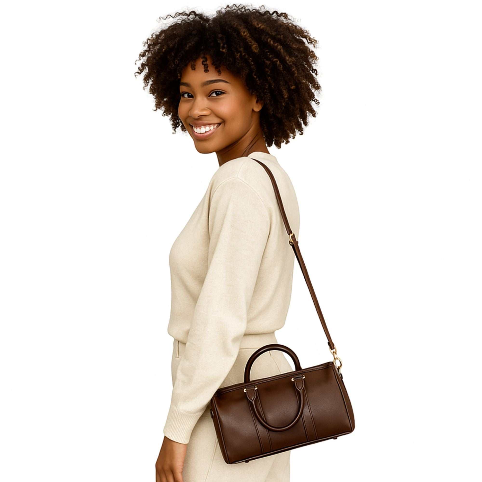 Classic Leather Barrel Handbag