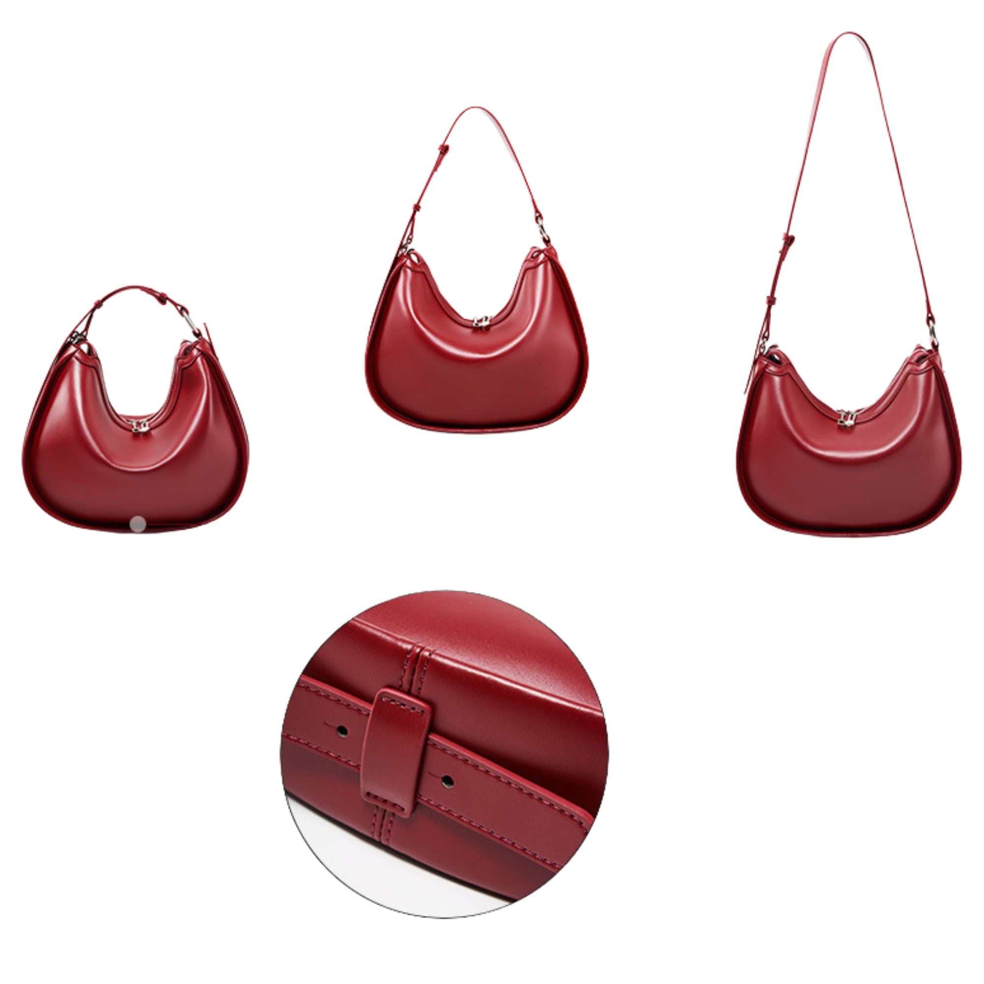 Cambridge Leather Crescent Handbag