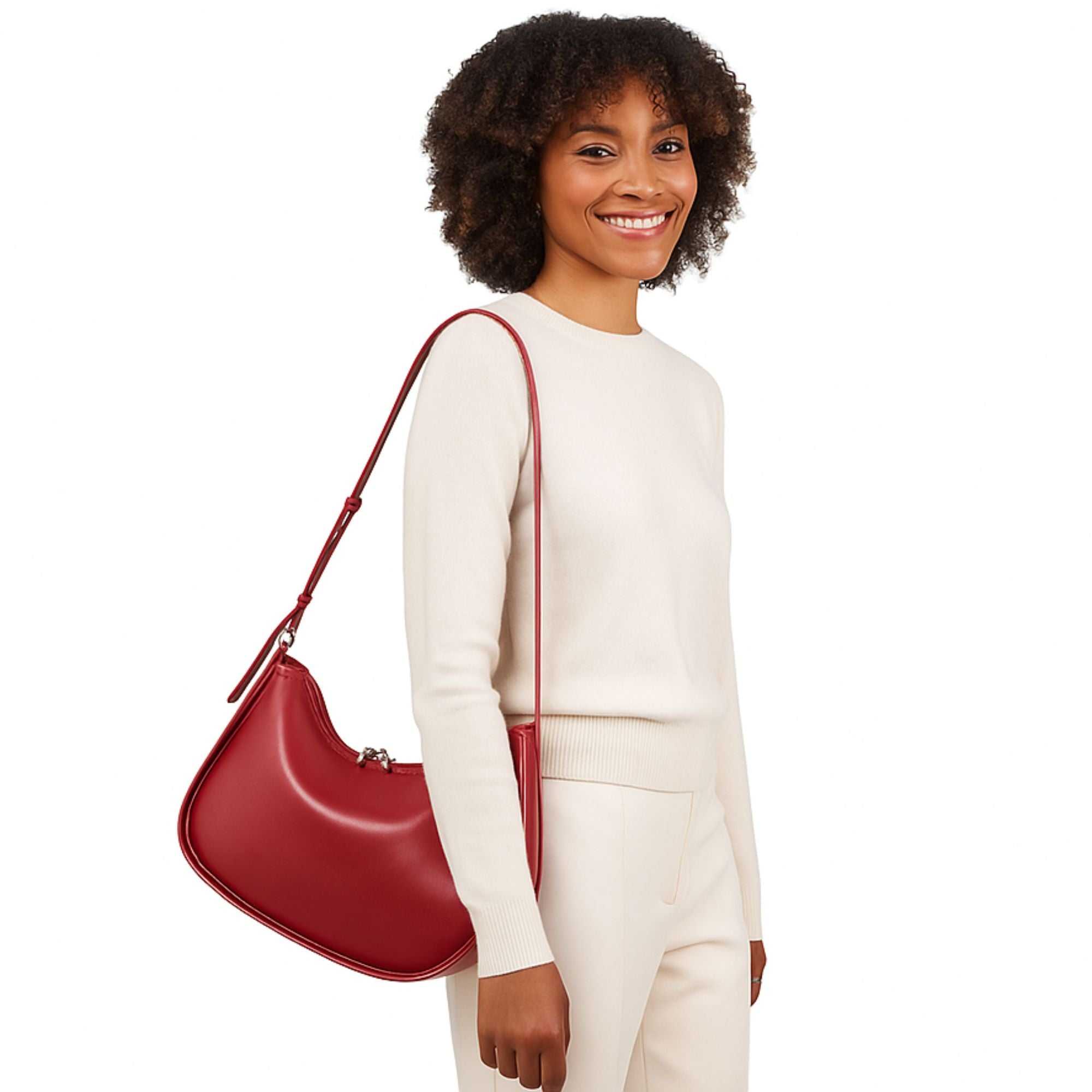 Cambridge Leather Crescent Handbag