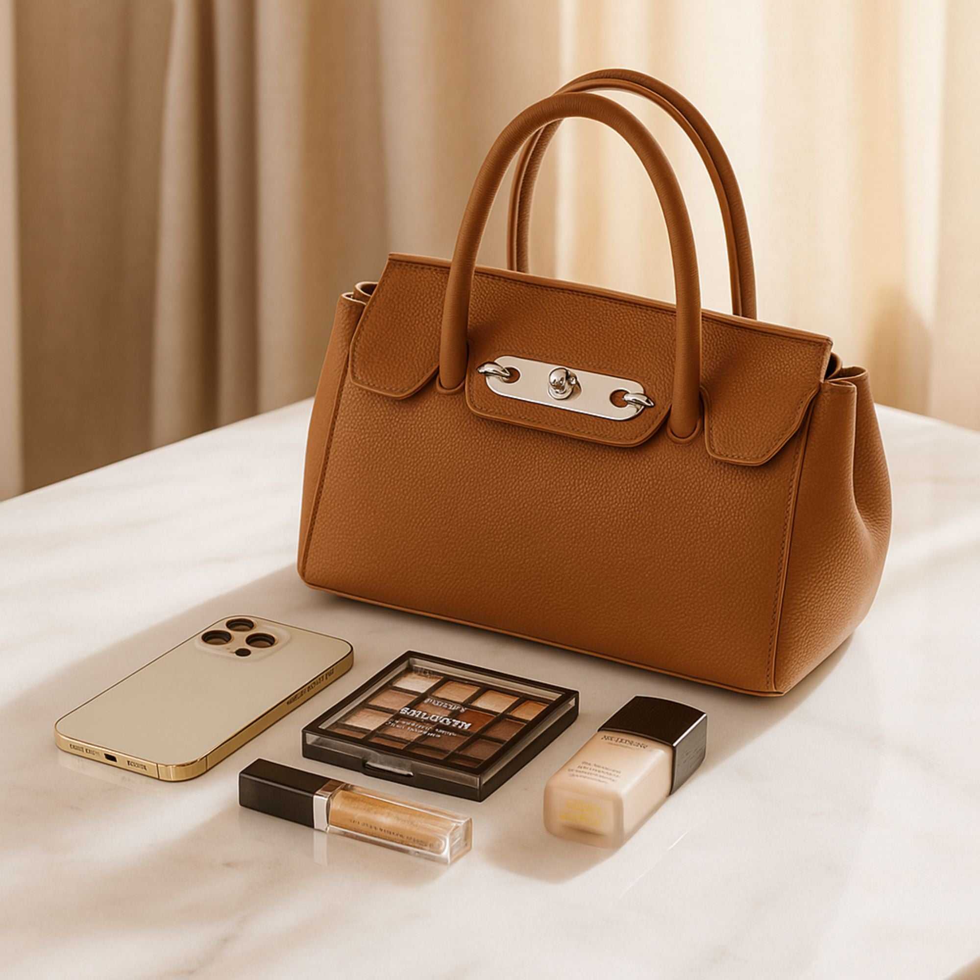 Waverly Platinum Leather Bag