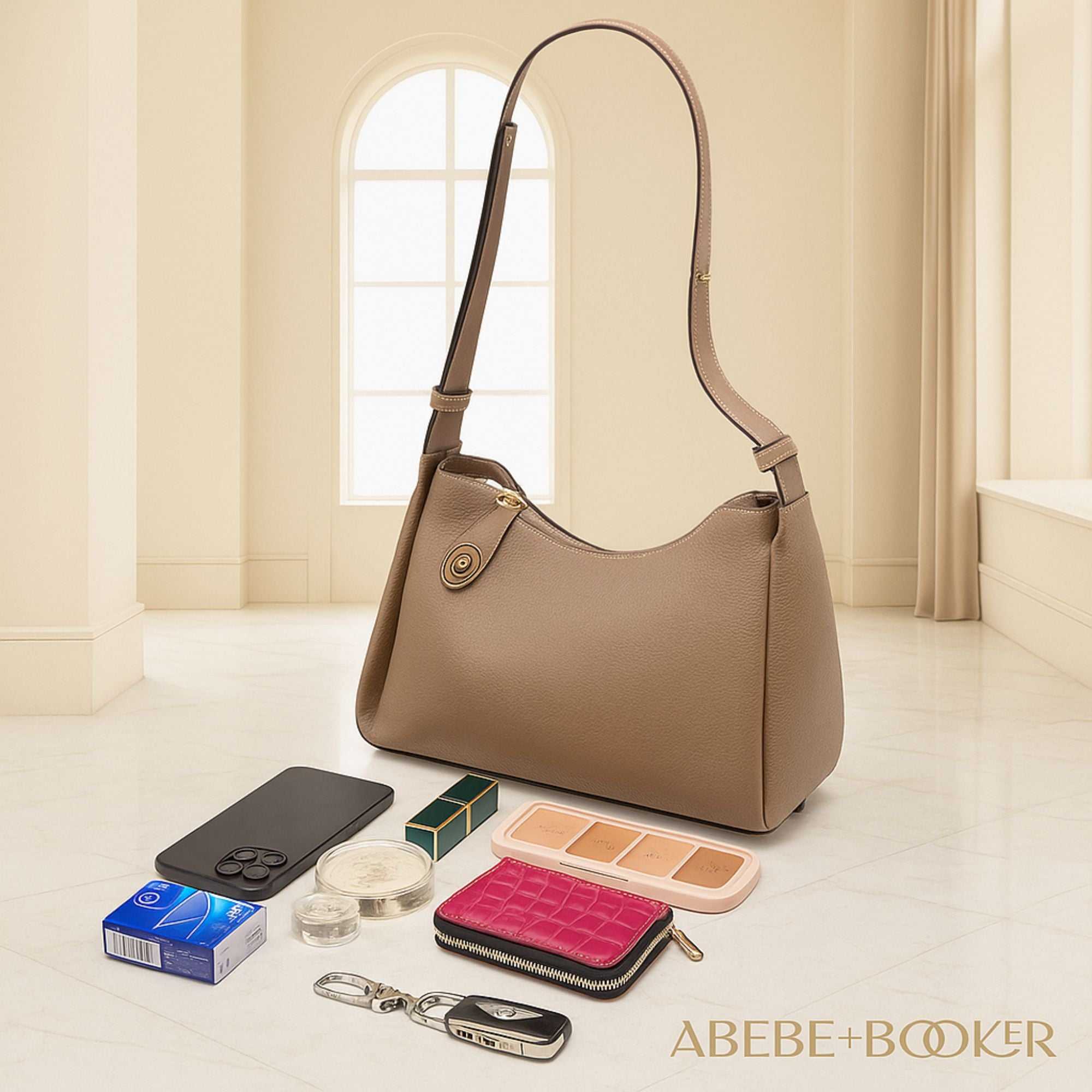 Kensington Trapezoid Leather Crossbody