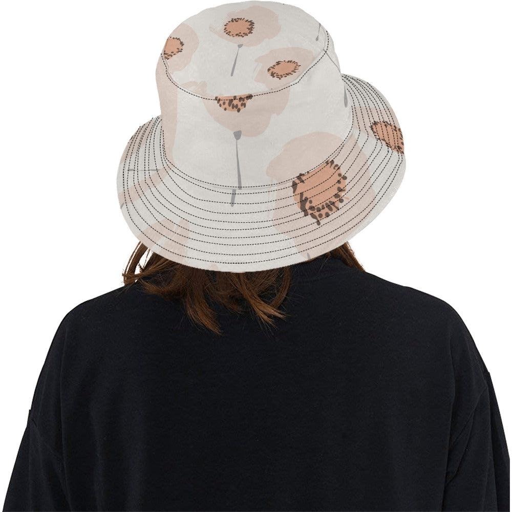 Floral Bucket Hat, Peach Poppy