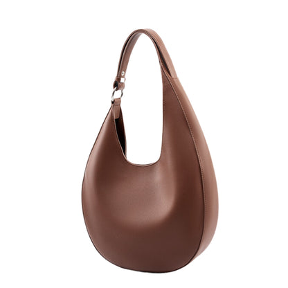 Genuine Leather Metro Crescent Handbag