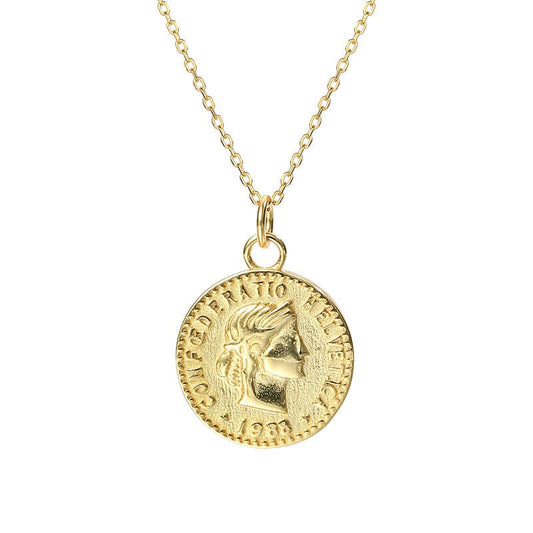 Golden Coin Pendant Necklace