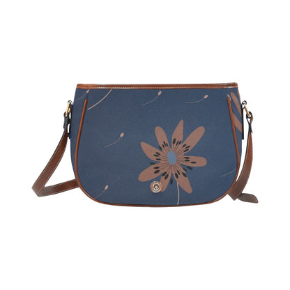 Large Crossbody Bag, Navy Dandelion