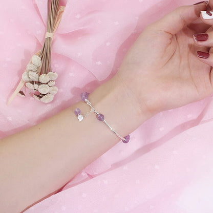 925 Sterling Silver Crystal Amethyst Bracelet