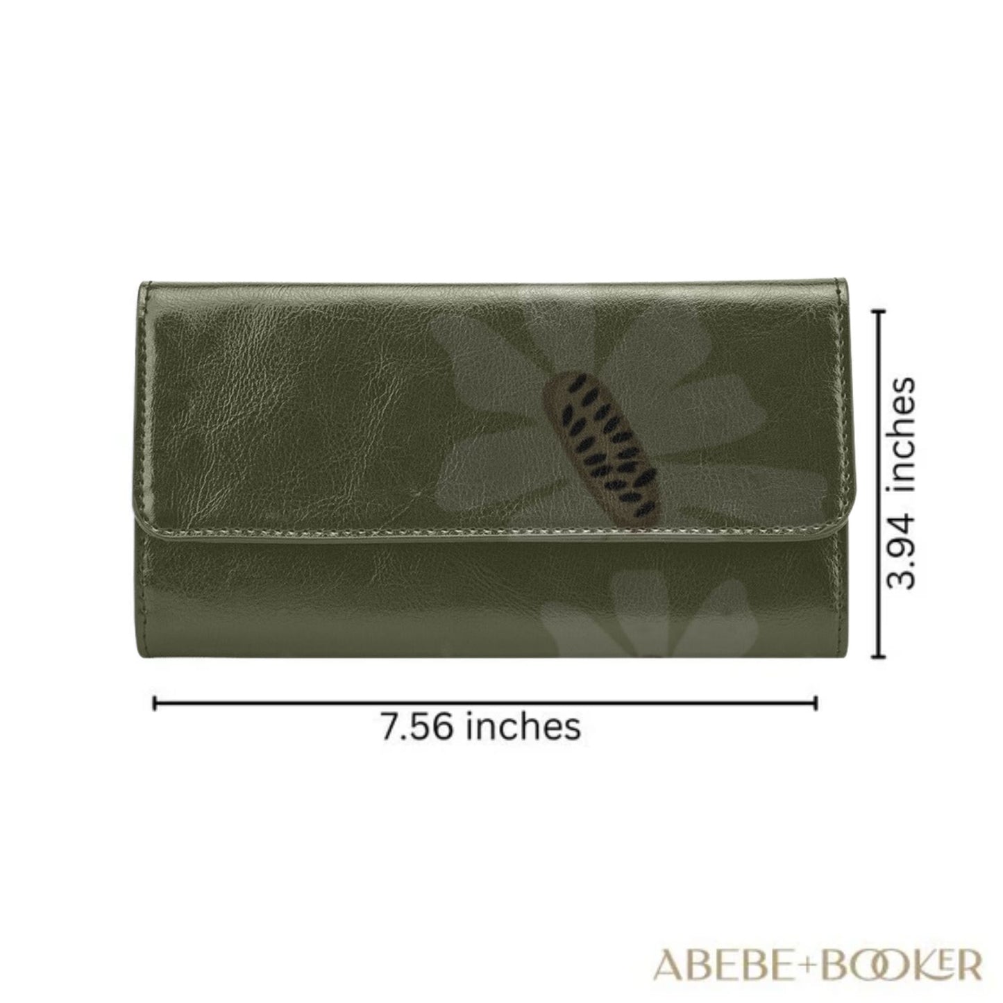 Women's Trifold Wallet, Moss Zinnia