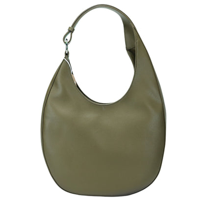 Genuine Leather Metro Crescent Handbag