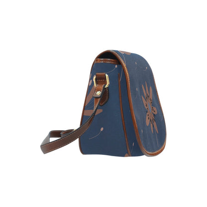 Large Crossbody Bag, Navy Dandelion