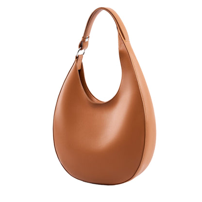 Genuine Leather Metro Crescent Handbag