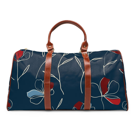 Floral Weekender, Ladies Duffel Bag, Cornflower