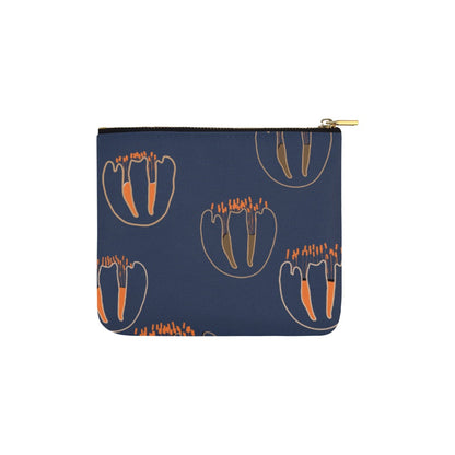 Canvas Makeup Bag Small, Orange Tulip