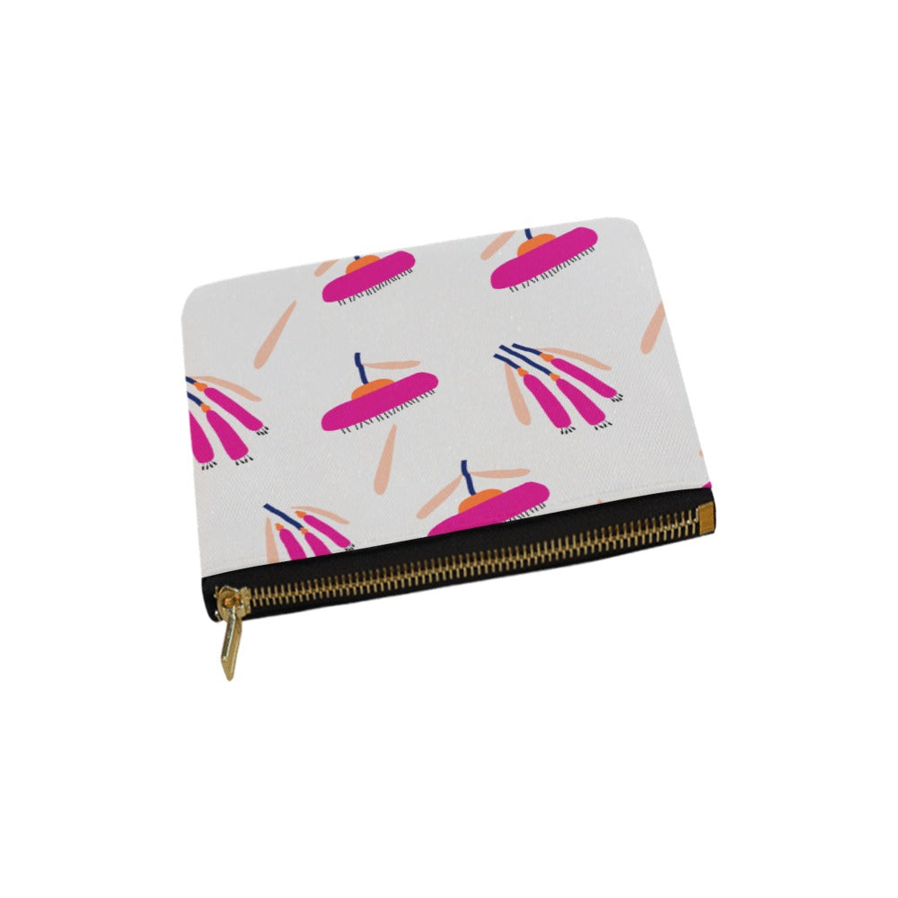 Canvas Makeup Bag Small, Pink Lantana