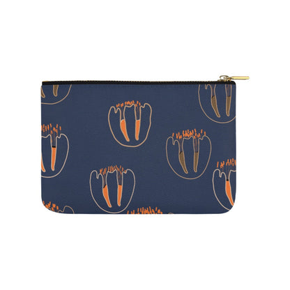 Canvas Makeup Bag Medium, Orange Tulip