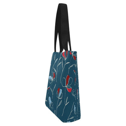 Floral Canvas Tote Bags, Original print Cornflower (Set of 4)