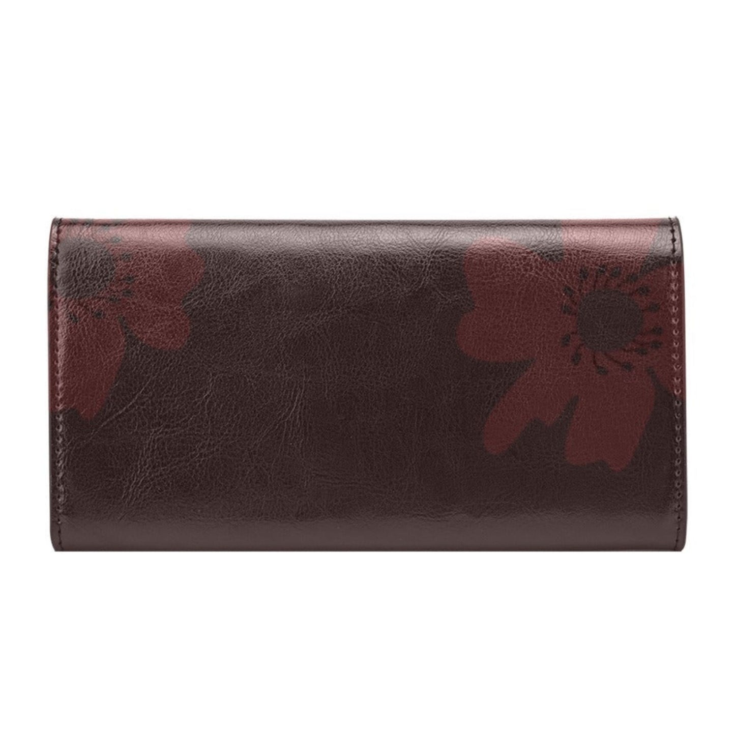 Women's Trifold Wallet, Burgundy Aster