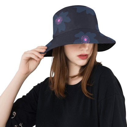 Floral Bucket Hat, Pink Hibiscus