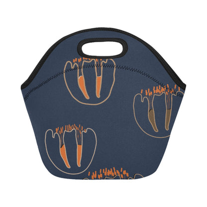 Neoprene Lunch Bag Medium, Orange Tulip