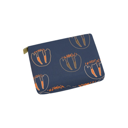 Canvas Makeup Bag Small, Orange Tulip