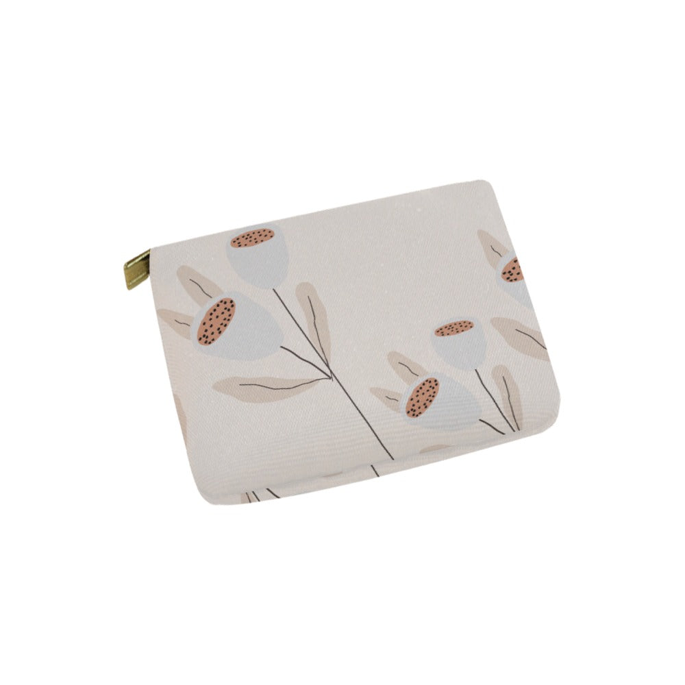 Canvas Makeup Bag Small, Grey Tulip