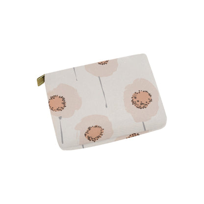 Canvas Makeup Bag Small, Peach Poppy