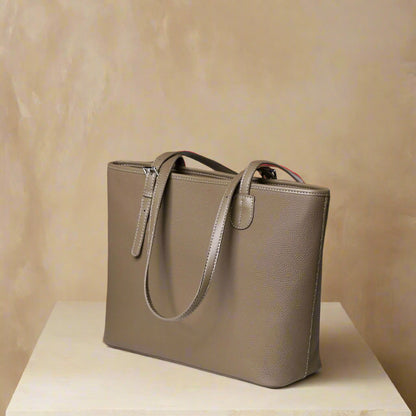 Zip Tote Bag Leather