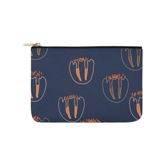 Canvas Makeup Bag Medium, Orange Tulip