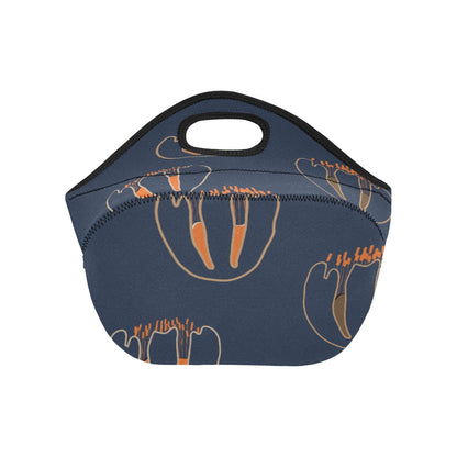 Neoprene Lunch Bag Medium, Orange Tulip