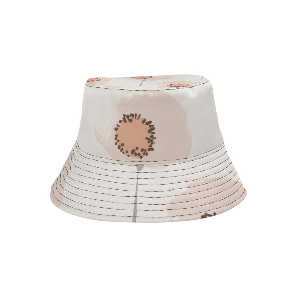 Floral Bucket Hat, Peach Poppy