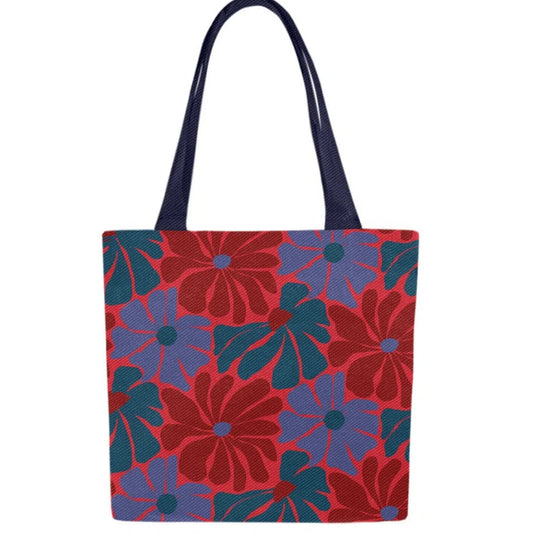 Floral Canvas Tote Bags, Original Print Azalea (set of 4)