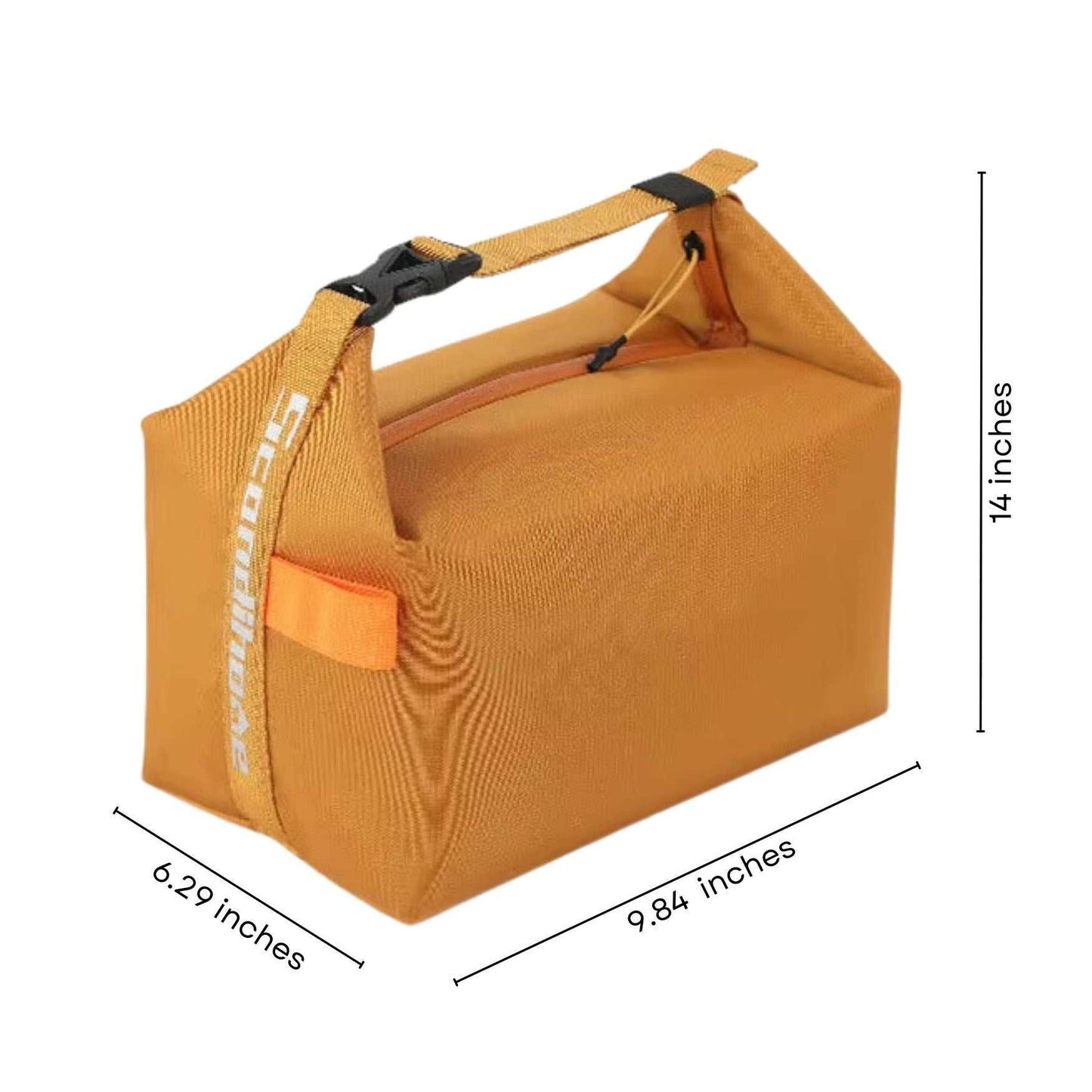 Adult lunch tote bag with premium insulation and large capacity, designed for style and function, measuring 9.84" L × 6.29" W × 8.66" H.