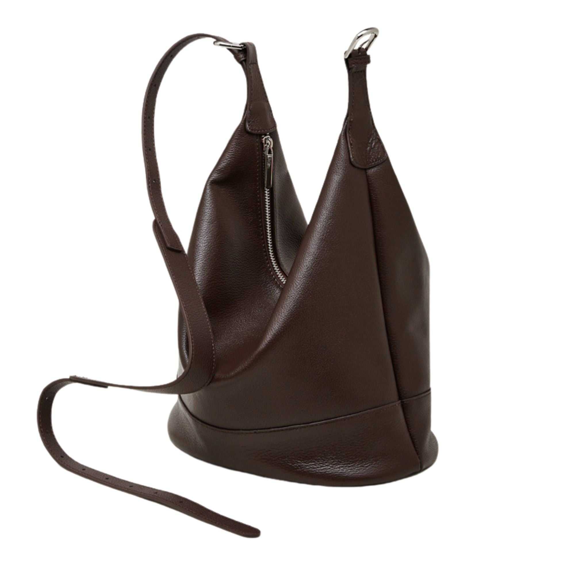 Beaumont Top Grain Leather Crossbody Bucket Bag