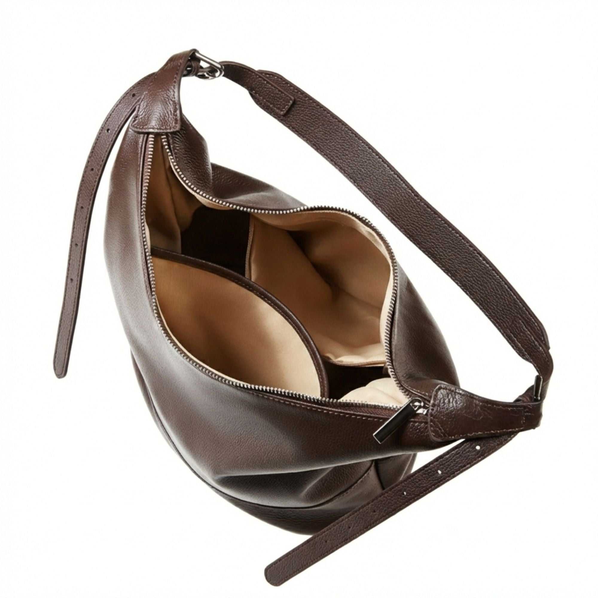 Beaumont Top Grain Leather Crossbody Bucket Bag