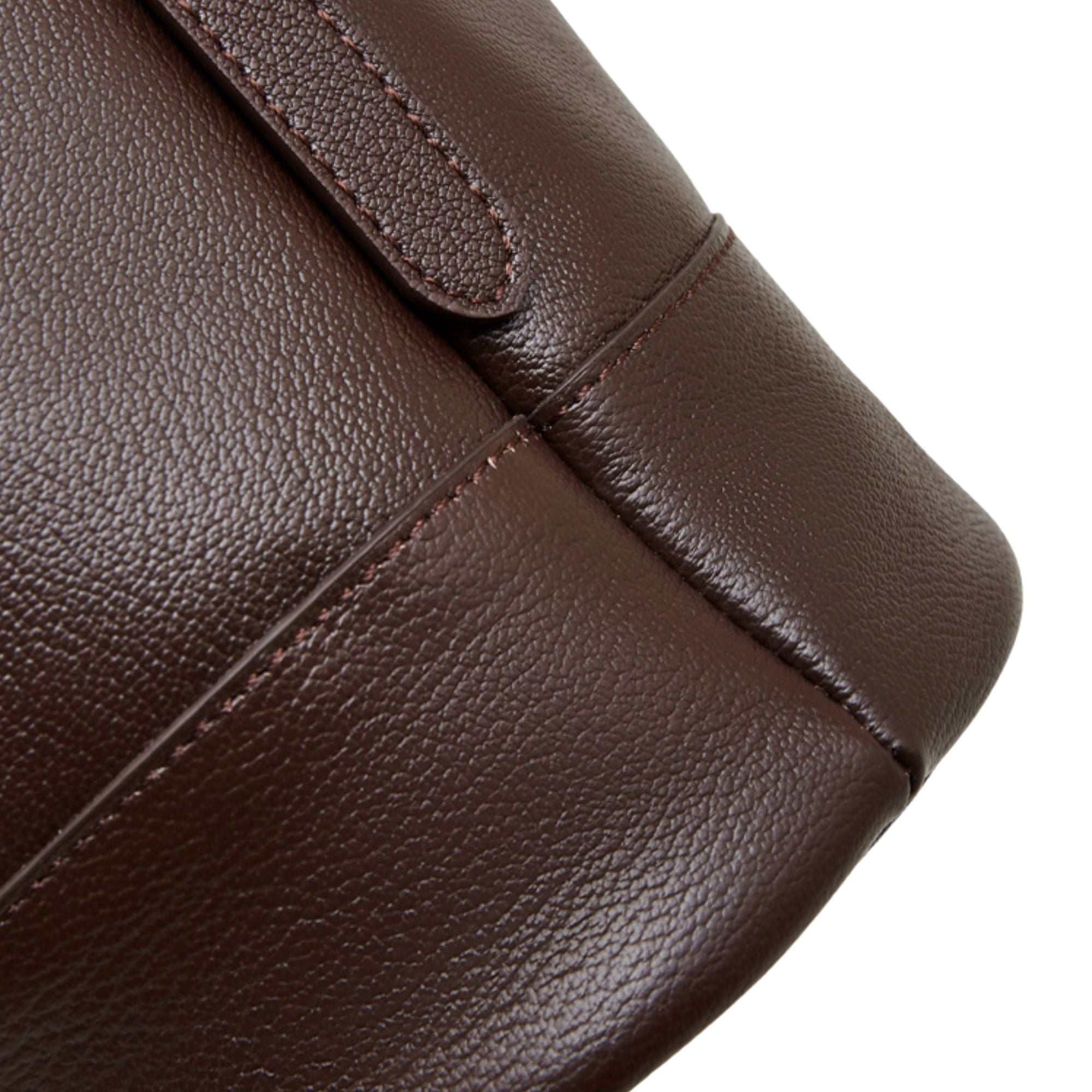 Beaumont Top Grain Leather Crossbody Bucket Bag